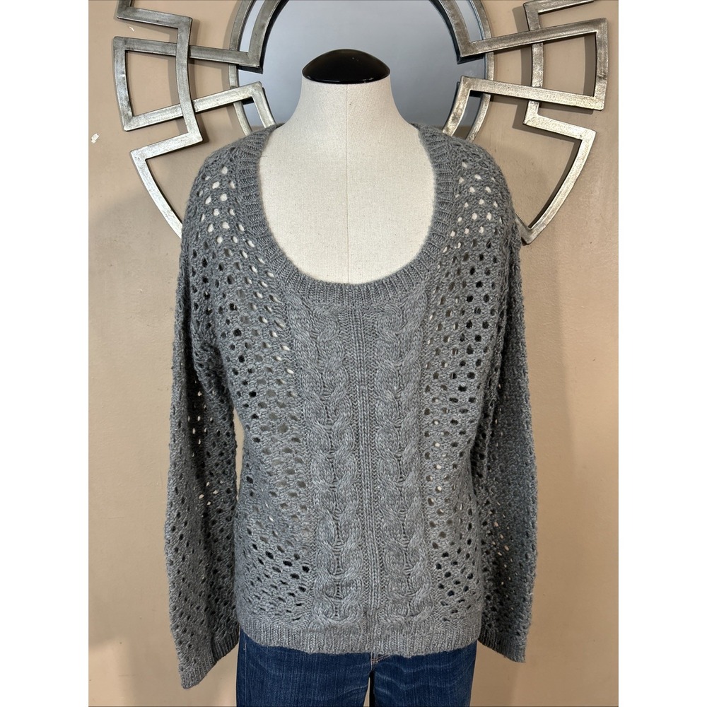 NEW WOMEN'S JCP‎ HEATHER GRAY SWEATER SIZE LARGE MSP $28.00 WOOL BLEND